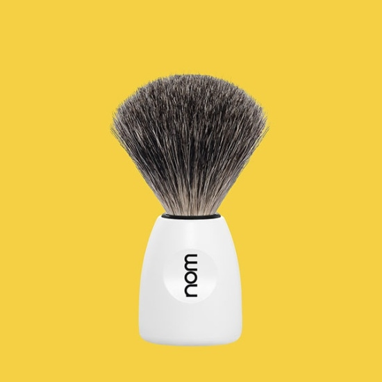 Lasse Shaving Brush, Pure Badger, Handle Material Plastic White