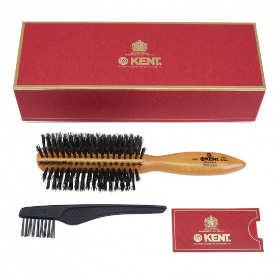 Handmade Satinwood Pure Black Bristle Half Radial Brush