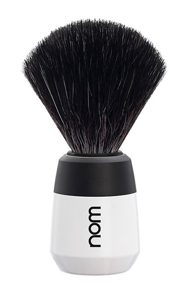 Max Shaving Brush, Black Fibre, Handle Material Plastic White