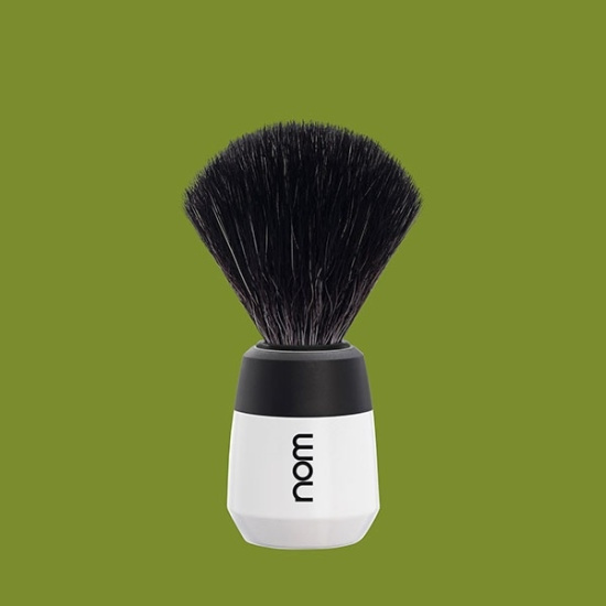 Max Shaving Brush, Black Fibre, Handle Material Plastic White