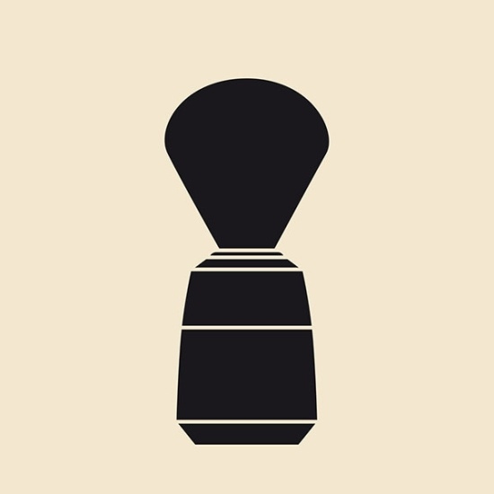 Max Shaving Brush, Black Fibre, Handle Material Plastic White