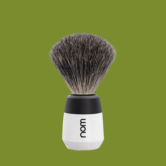 Max Shaving Brush, Pure Badger, Handle Material Plastic White