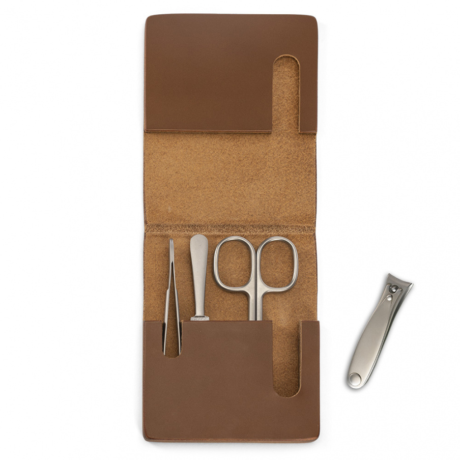 Manicure set with cowhide case