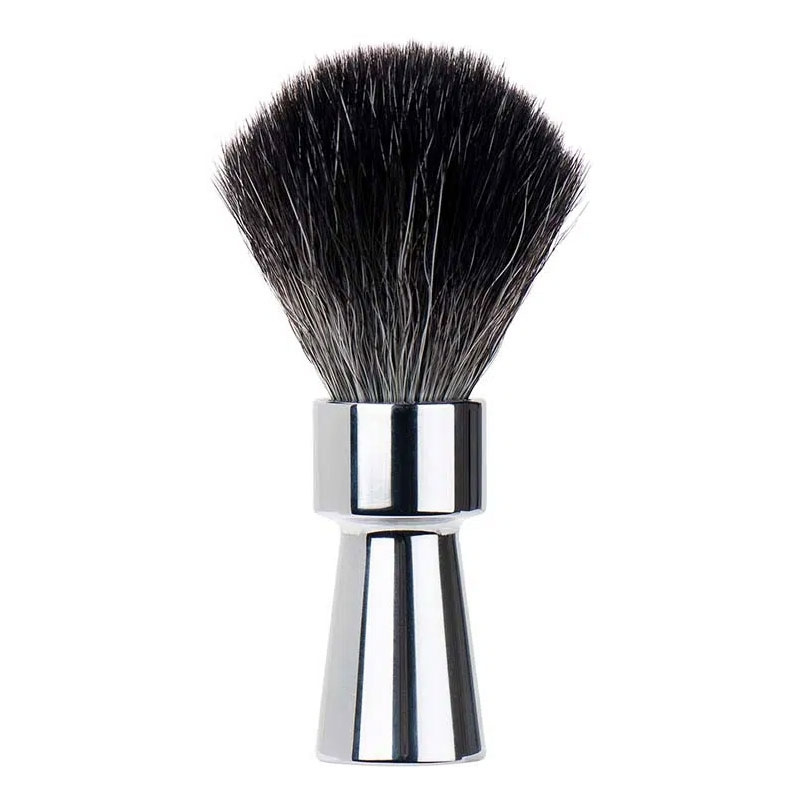 Shaving Brush 1100, Black Fibre, Synthetic, Bright Chrome