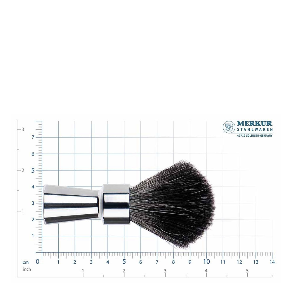 Shaving Brush 1100, Black Fibre, Synthetic, Bright Chrome