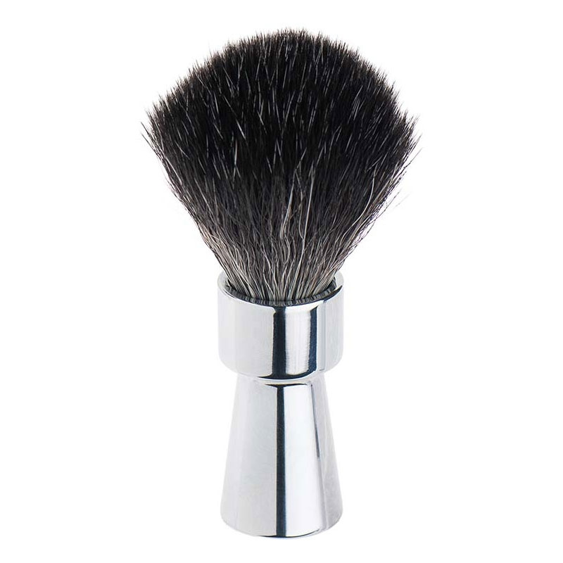 Shaving Brush 1100, Black Fibre, Synthetic, Bright Chrome