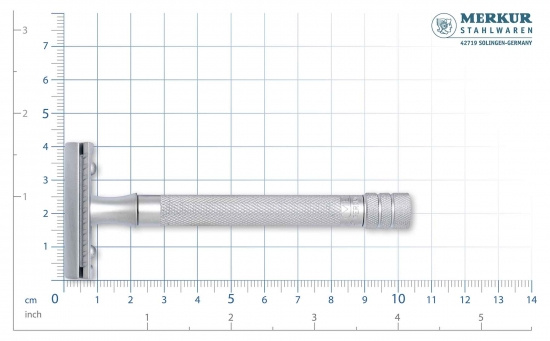 De Razor 22c, Straight Comb + Open Tooth Comb, Long Handle, Matt Chrome