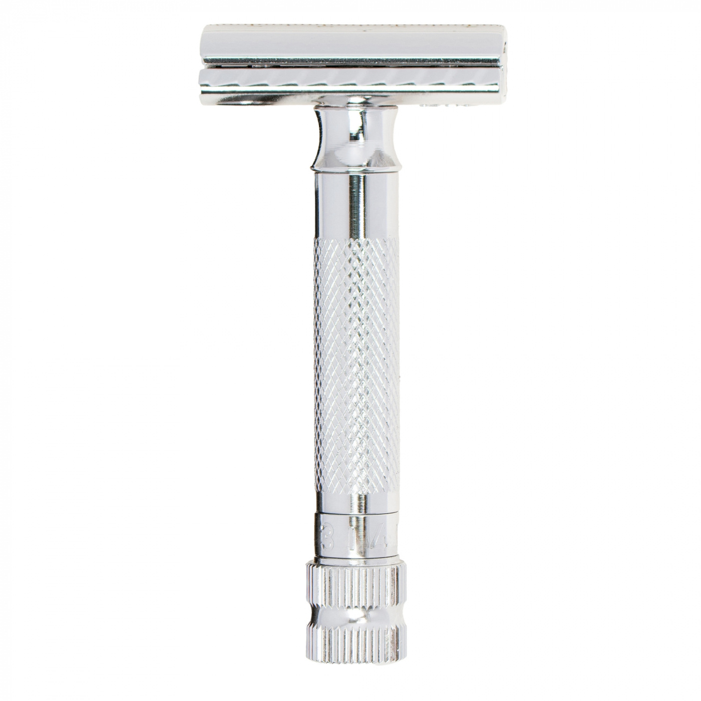 De Razor 34c, Straight Comb, Adjustable Blade Gap, Short Handle, Bright Chrome