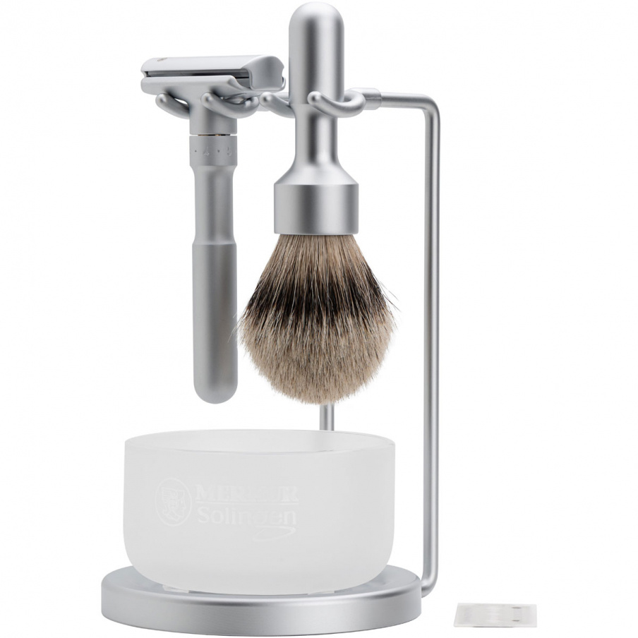 Merkur Futur Shaving Set 750002 - Silvertip Badger