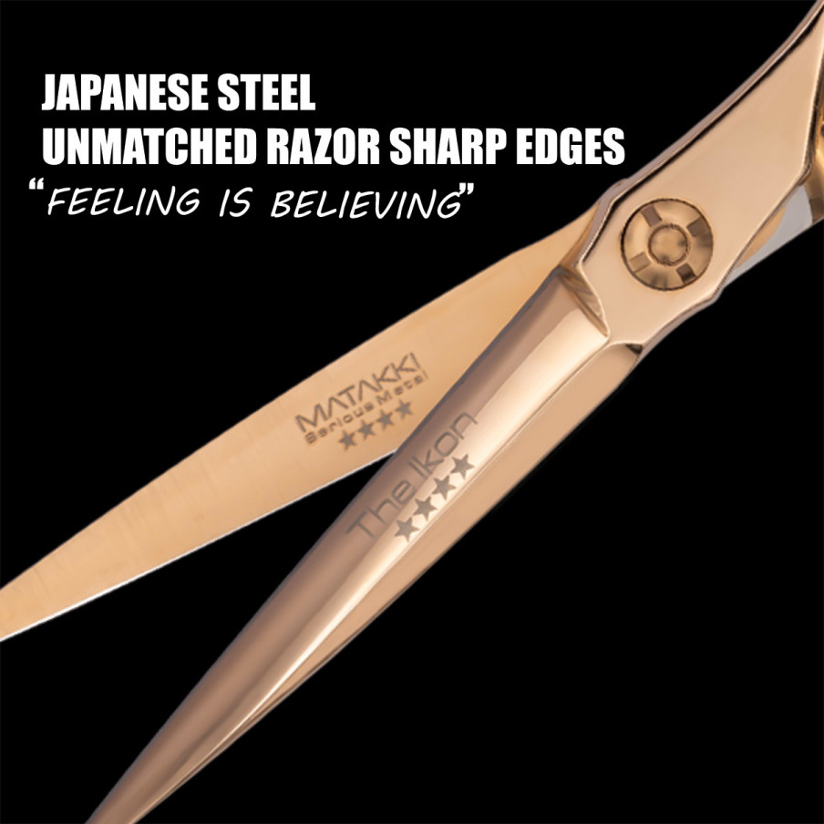 Ikon Rose Gold 6.5 Four Star Cutting Scissors