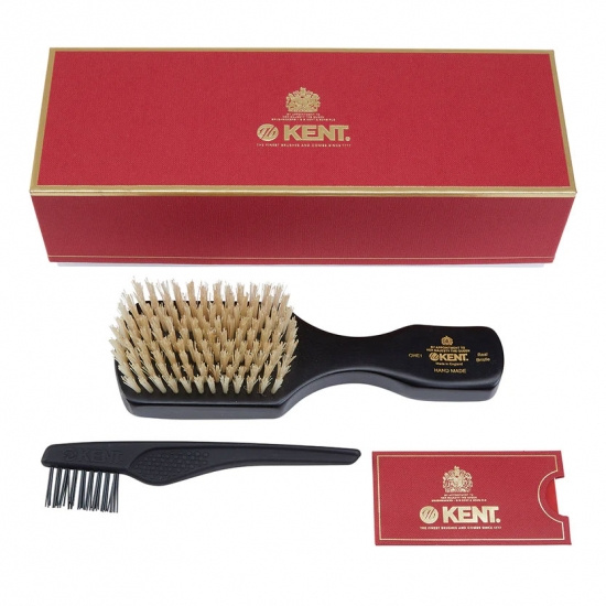 Handmade Ebony Wood Pure White Bristle Brush