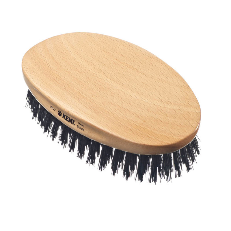 Mens Military Oval Beech Antistatic Brush Nylon Bristle