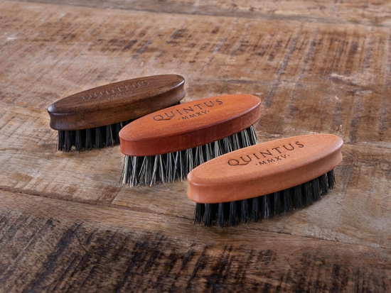 Small Beard Brush Pearwood - Soft Natural Bristles