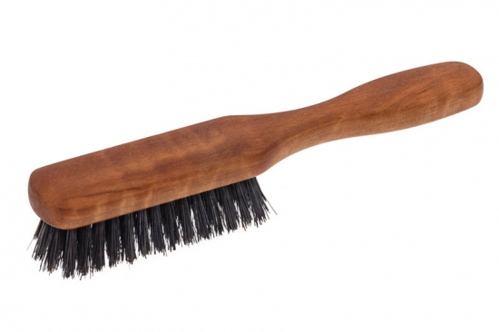 Beard Brush Pearwood With Handle - Wild Boar Bristles