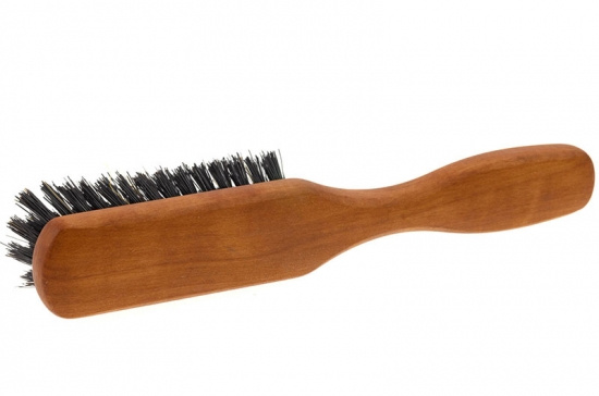 Beard Brush Pearwood With Handle - Wild Boar Bristles