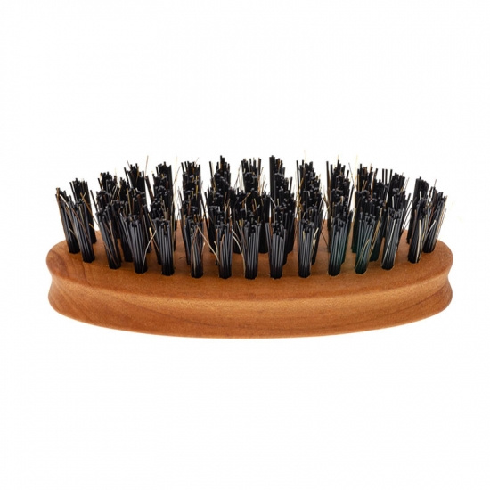 Small Beard Brush Pearwood - Firm Nylon And Horse Hair Mix