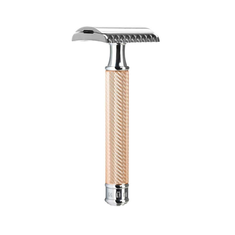 TRADITIONAL Safety razor open comb rose gold plated