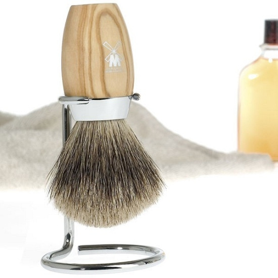 Modern Shaving Brushes Holder Chrome-plated