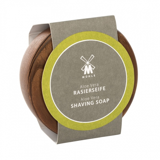 Skin Care Aloe Vera Wodden Bowl With Shaving Soap