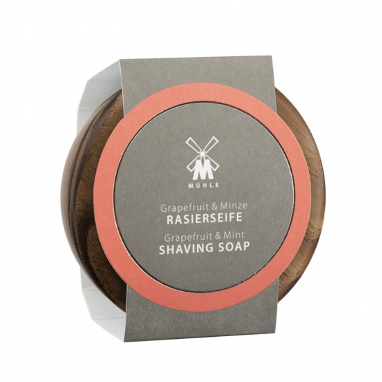 Skin Care Grapefruit And Mint Wodden Bowl With Shaving Soap