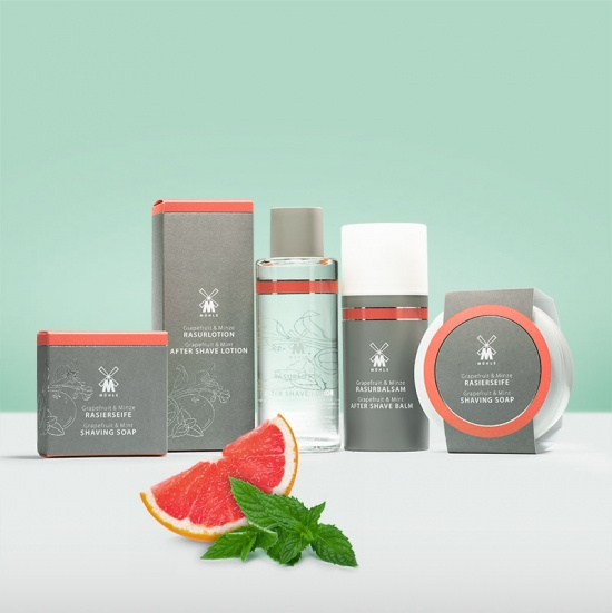 Skin Care Grapefruit And Mint Wodden Bowl With Shaving Soap