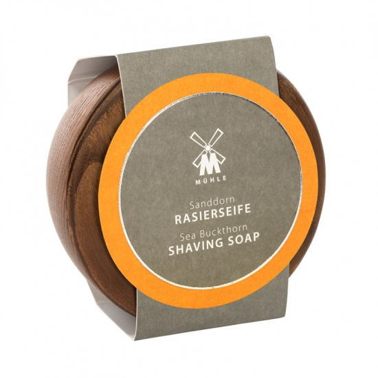 Skin Care Sea Buckthorn Wodden Bowl With Shaving Soap