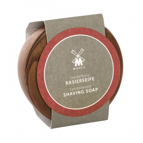 Skin Care Sandalwood Wodden Bowl With Shaving Soap