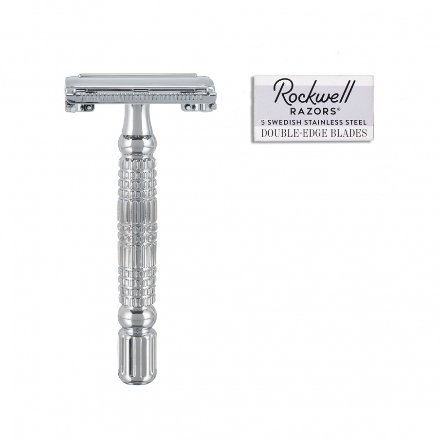 Rockwell R1 Double Edge Safety Razor White Chrome