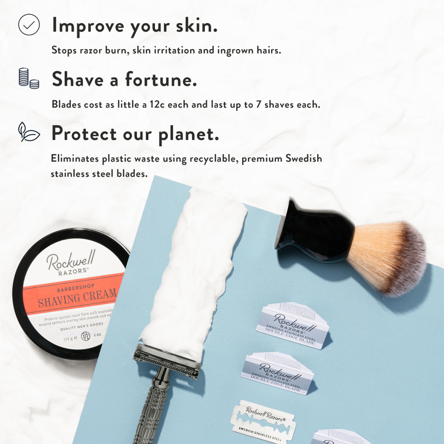 Rockwell R1 Double Edge Safety Razor White Chrome