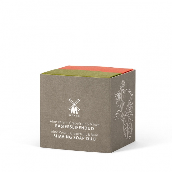 Shaving Soap Duo With Aloe Vera And Grapefruit/mint