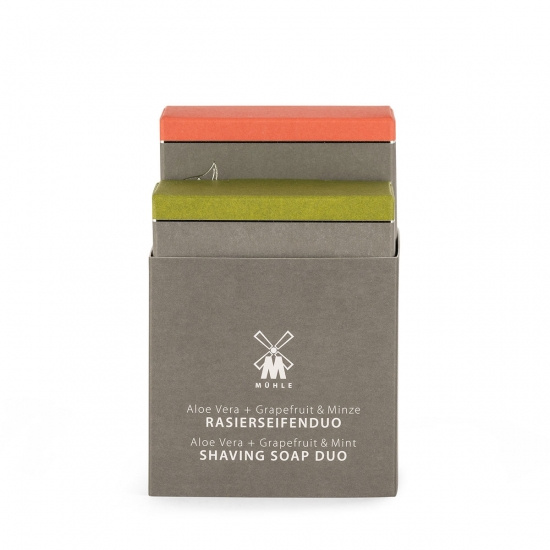 Shaving Soap Duo With Aloe Vera And Grapefruit/mint