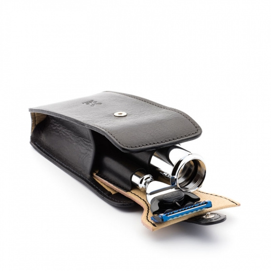 Leather Pouch For Traveling, Black