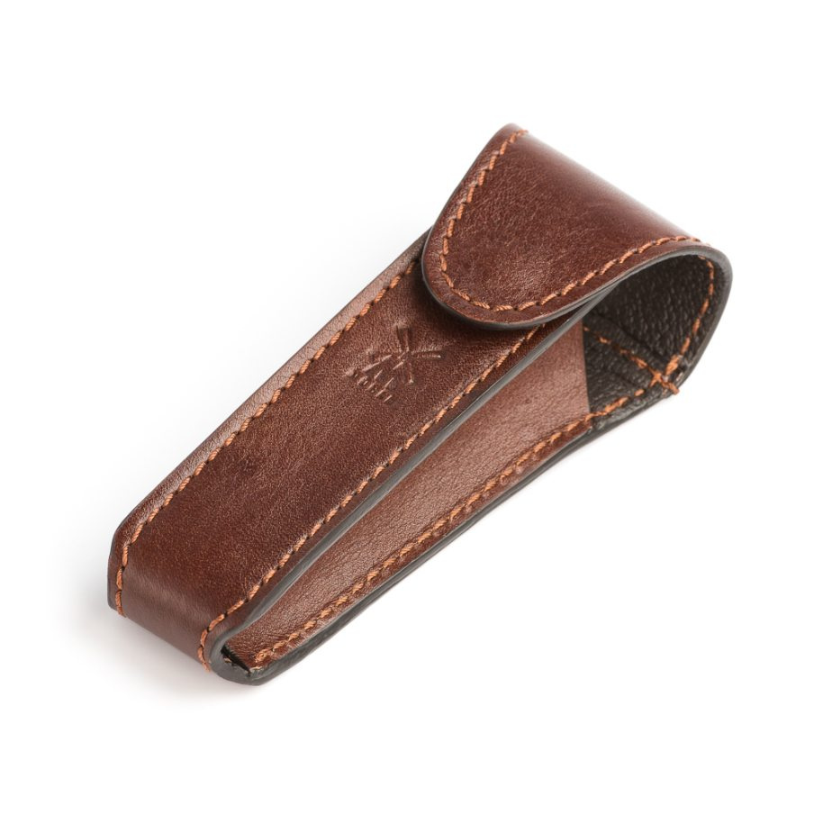 Handmade Leather Razor Pouch Brown