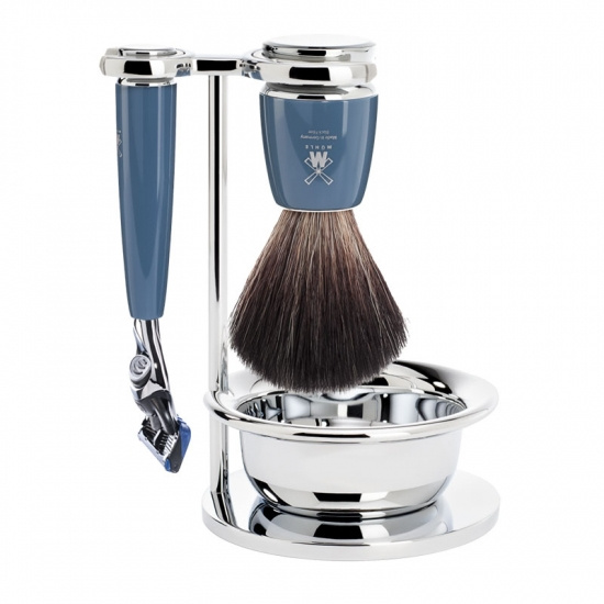 Rytmo Fusion Shaving Set Black Fiber Resin Petrol Blue